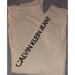 Calvin Klein Jeans Sweatpants Womens XL  Spell Out Jogger Elastic Waist off